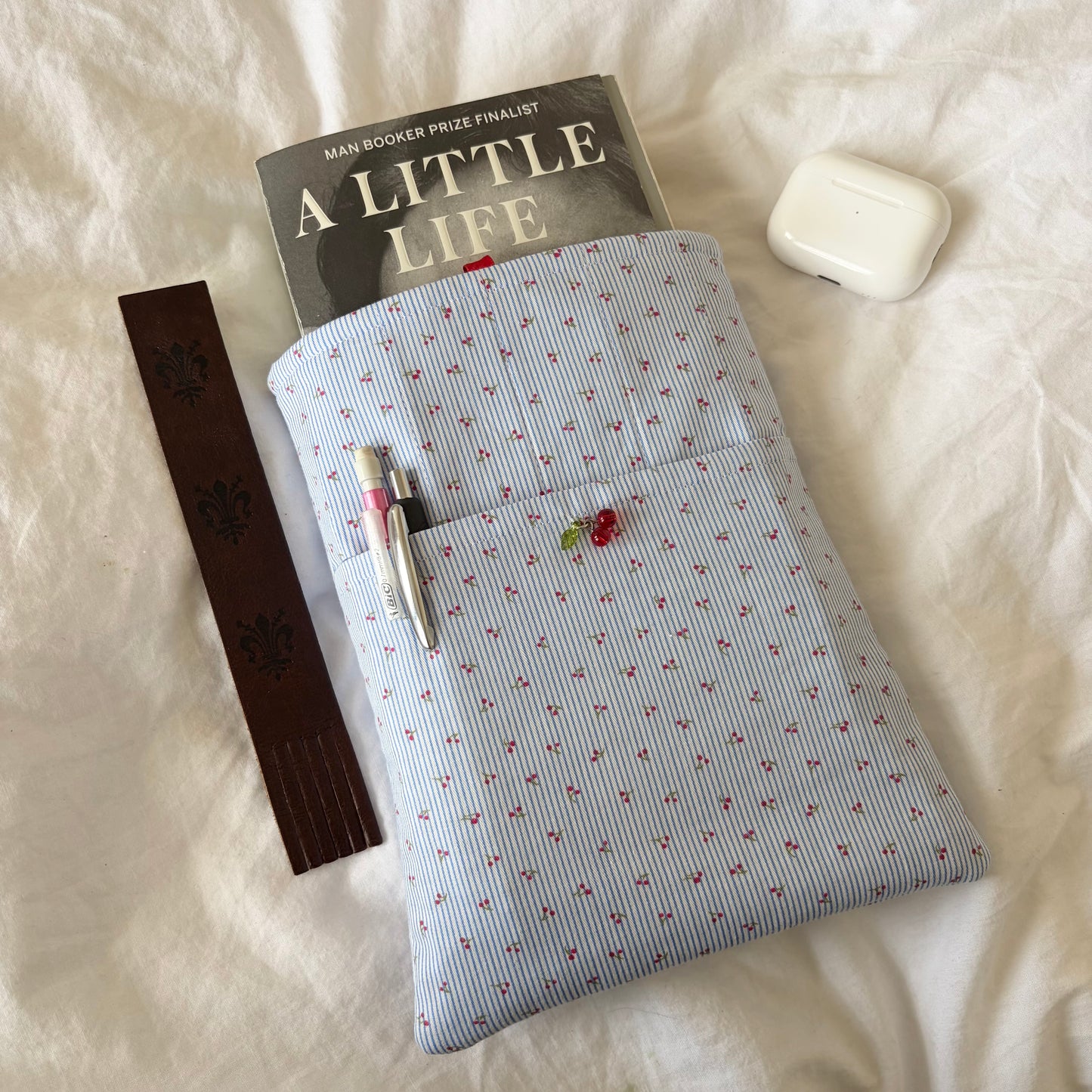 Cherry Stripes Book Sleeve